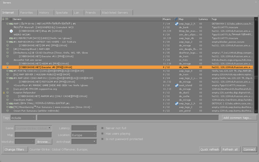How to Surf in CSGO server list